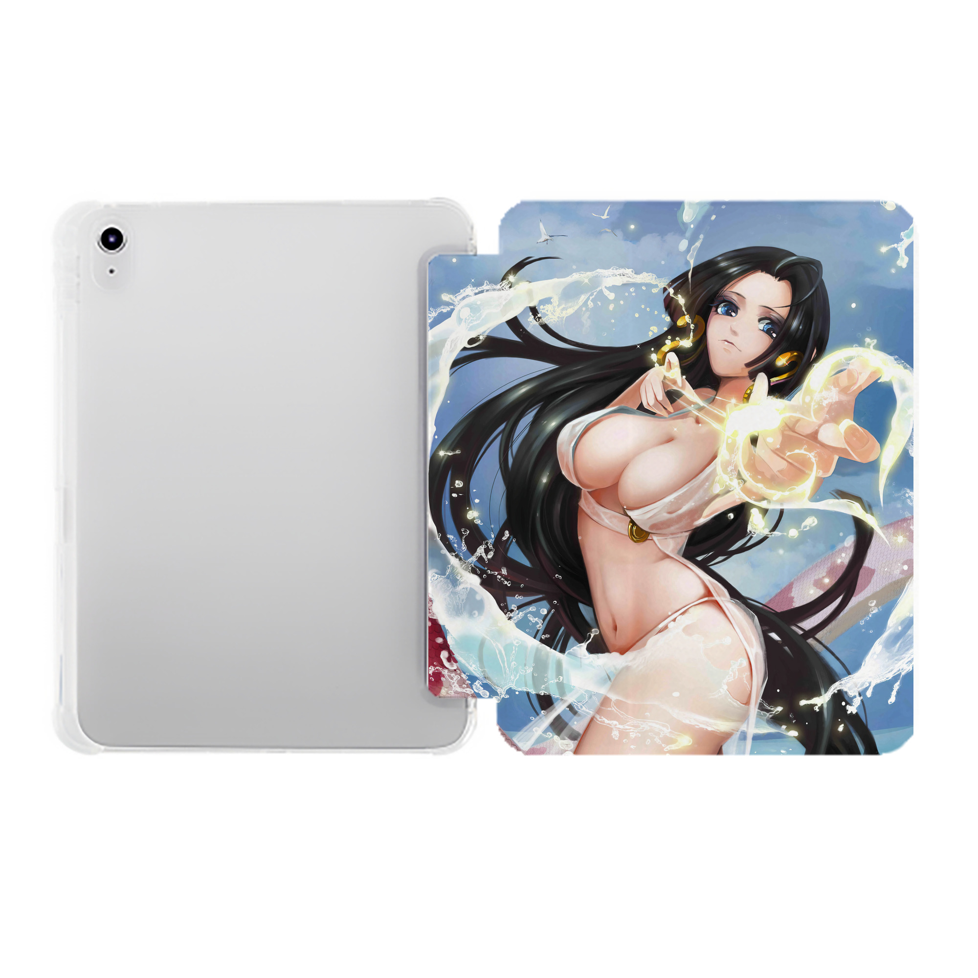 （画像用） ワンピース ONE PIECE IPad ケース ペン収納付き 三つ折りスタンド PUレザー×シリコン 対応機種9.5/10.5/10.9インチ